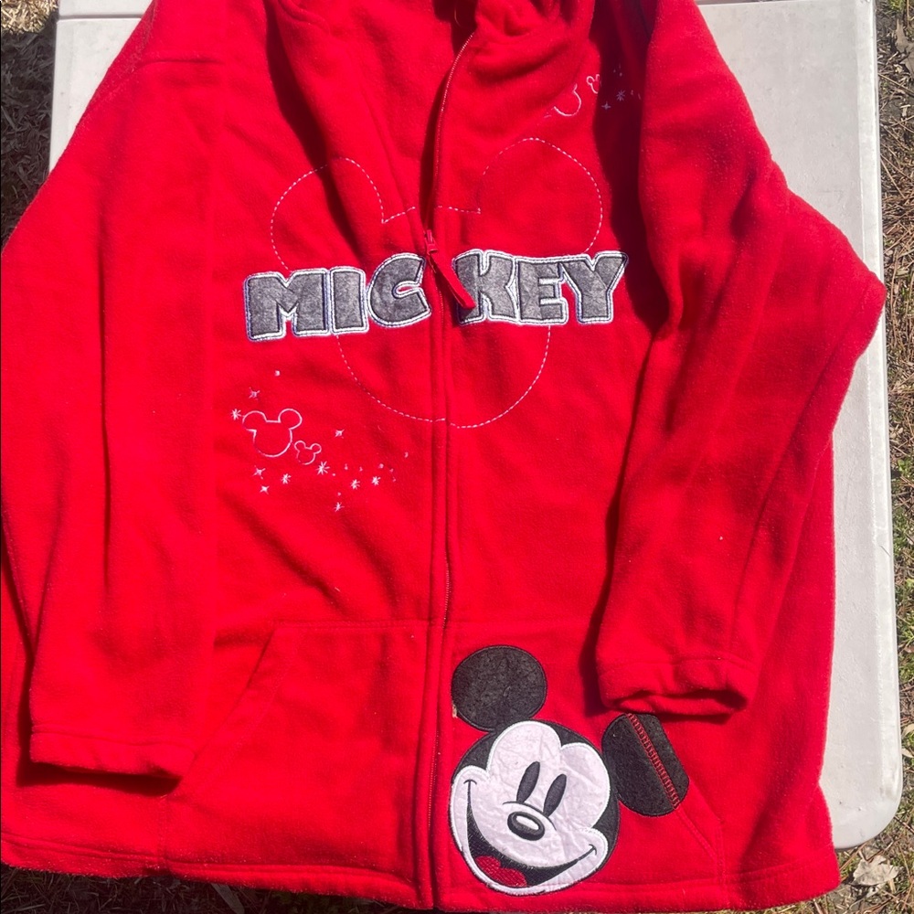 Disney Red Mickey Mouse Zip-Up Hoodie for kids size 2xl 18/20w